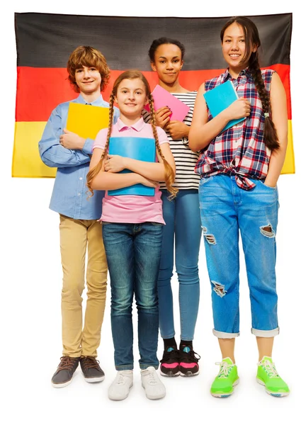 Kids against German flag — Stock Photo, Image