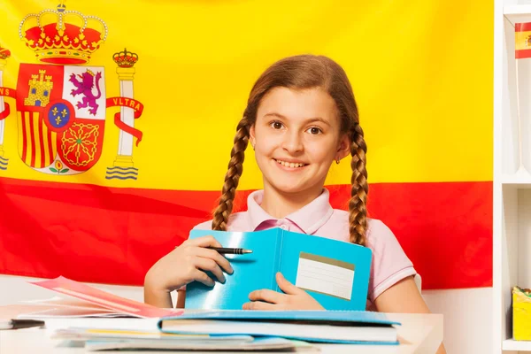 Teenage girl with two plaits — Stock Photo, Image