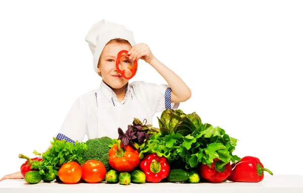 Niño en uniforme de cocinero —  Fotos de Stock