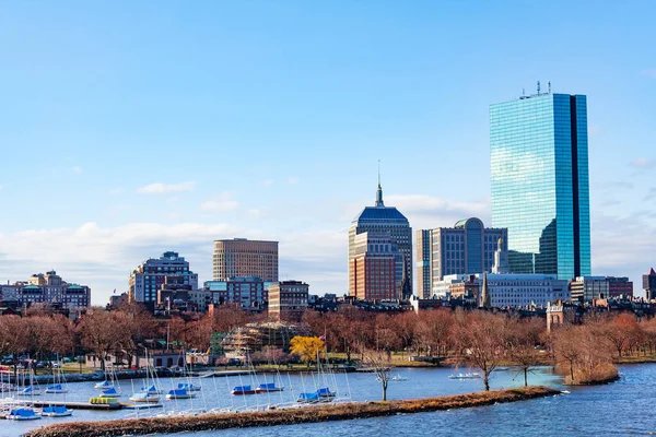 Marina Und Blick Auf Die Innenstadt Von Der Longfellow Bridge — Stockfoto