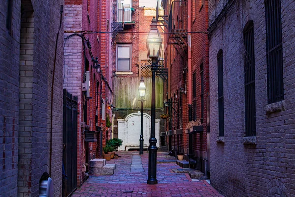 Ecke Der Straße Von Boston New England Quartier Massachusetts Usa — Stockfoto