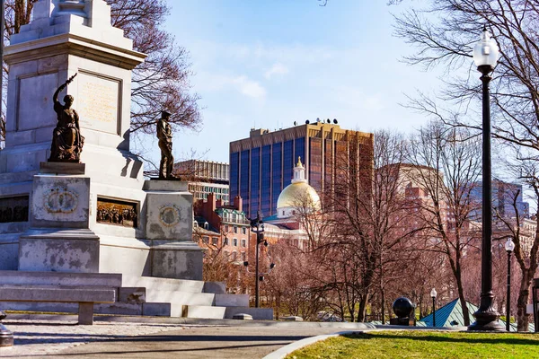 Katonák Tengerészek Közeli Emlékműve Boston Felett Közös Park Szent Tőkehal — Stock Fotó