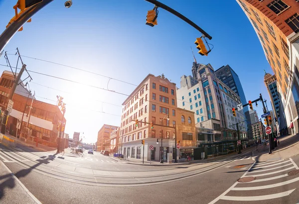 Kreuzung Auf Der Hauptstraße Buffalo Downtown Usa — Stockfoto