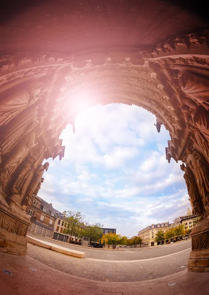 View Cathedral Notre Dame Entrance Reims Place Parvis Square — Photo