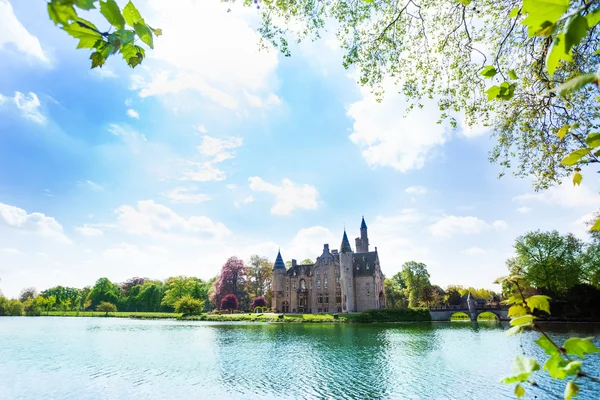 Kasteel van Bornem op rivier — Stockfoto