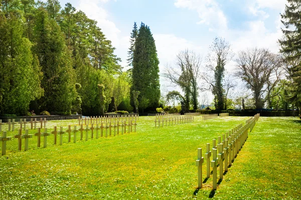 Rows of graveyard crosses in Dinant — Stock Photo, Image