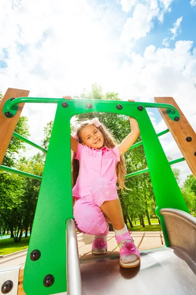 Girl on chute — Stock Photo, Image