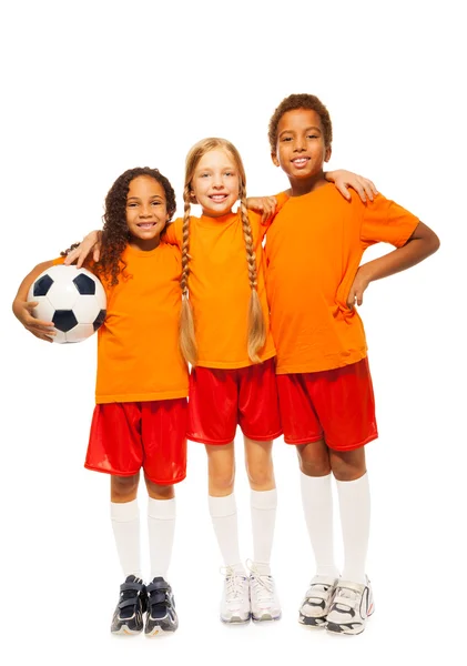 Diverse looking soccer team — Stock Photo, Image