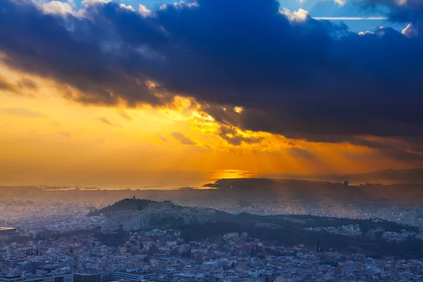 Parthenon Tapınağı ve Akropolis'in — Stok fotoğraf