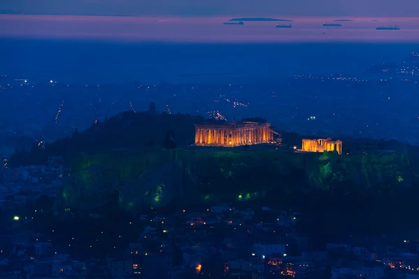 Parthenon temple and Acropolis — Stock Photo, Image