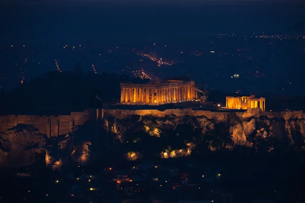 Parthenon-Tempel und Akropolis — Stockfoto