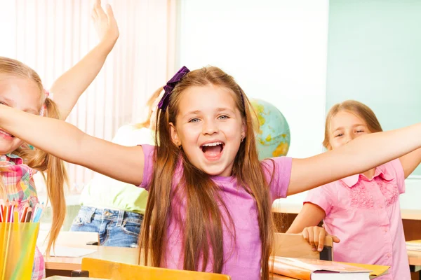 Happy Girl with arms apart — Stock Photo, Image