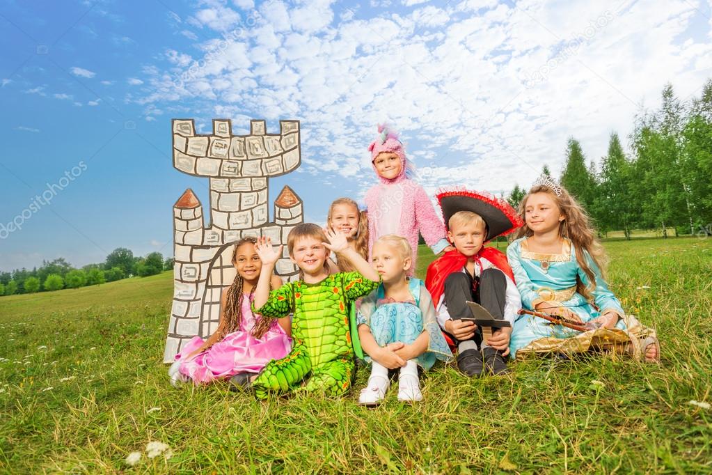 Children in festival costumes