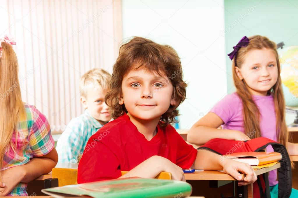 Smiling boy during lesson