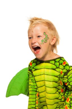 Kükreyen dragon kostüm çocukta