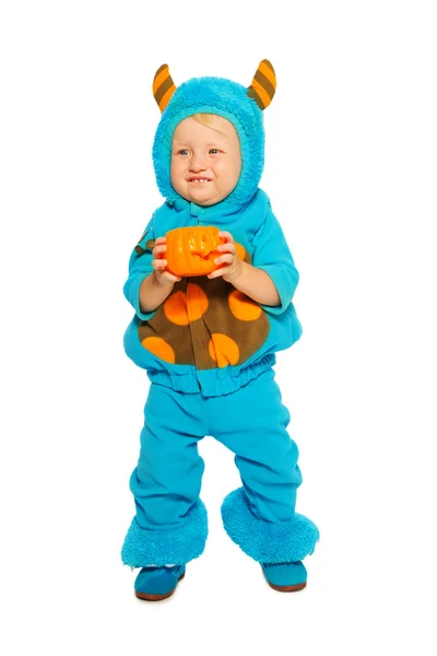 Peuter jongen in monster kostuum — Stockfoto
