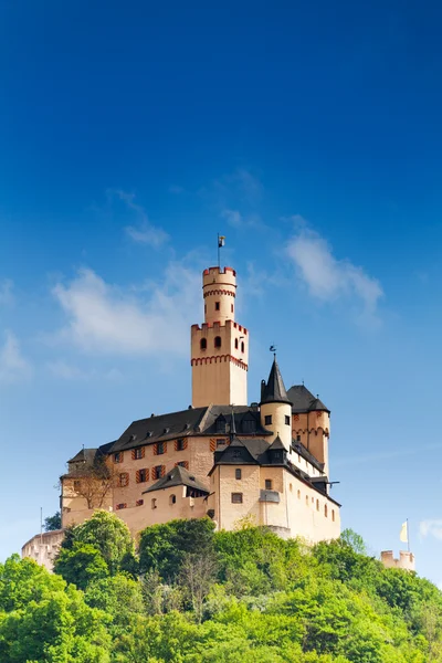 Weergave van Marksburg kasteel — Stockfoto