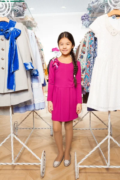 Asian girl with braid in shopping mall — Stock Photo, Image