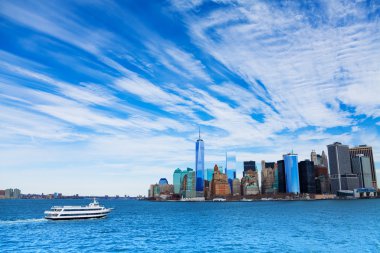 Gemi ve New York panorama