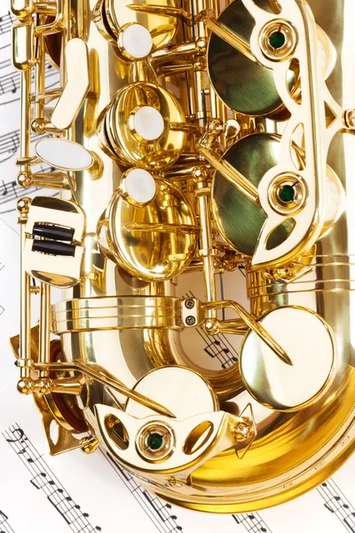 Alto saxophone bow part with keys — Stock Photo, Image