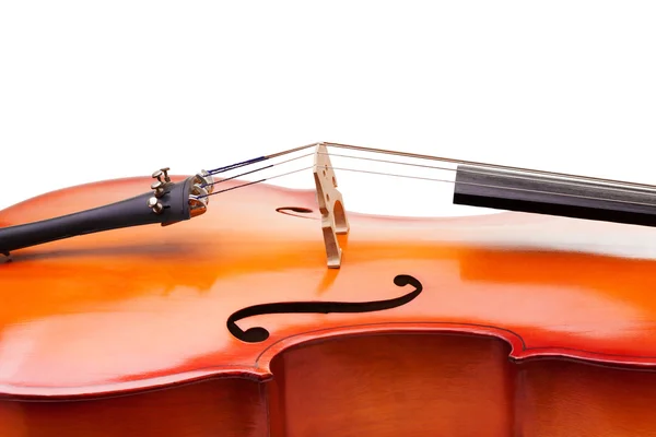 Cello fragment with bridge and F-holes — Stock Photo, Image