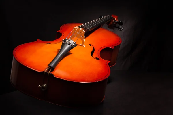 Beautiful violoncello on black — Stock Photo, Image