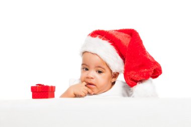 Afrika bebek giyen Noel şapka
