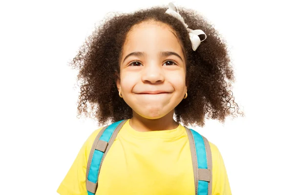 Small African girl in yellow T-shirt — Φωτογραφία Αρχείου