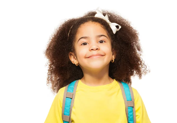 African girl wearing white bow — Stock Photo, Image