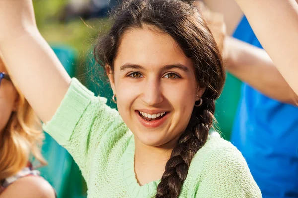 Boldog tinédzser lány cheer-csapat — Stock Fotó