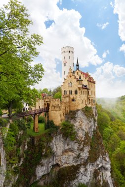 Schloss Lichtenstein castle on the cliff Germany clipart
