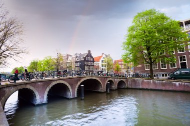 Amsterdam kanal ile evler