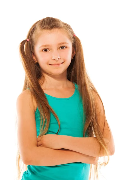 Menina feliz com cabelo comprido — Fotografia de Stock