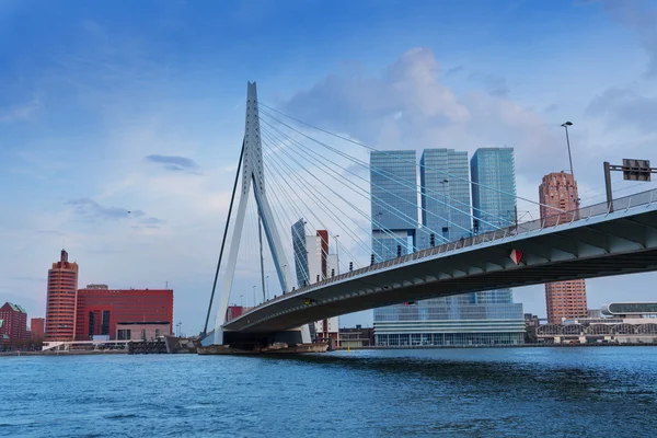 Puente Erasmusbrug en tiempo nublado —  Fotos de Stock