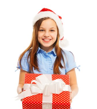 büyük Noel hediyesi ile kız