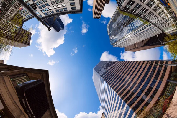 Fisheye vista dei grattacieli a Seattle — Foto Stock