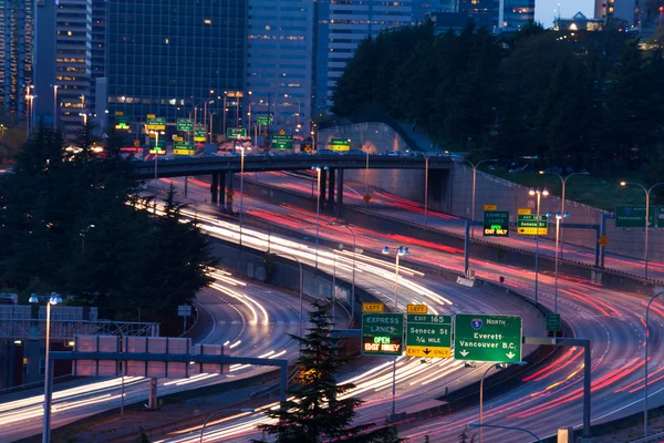 Udsigt over motorvejen i Seattle - Stock-foto