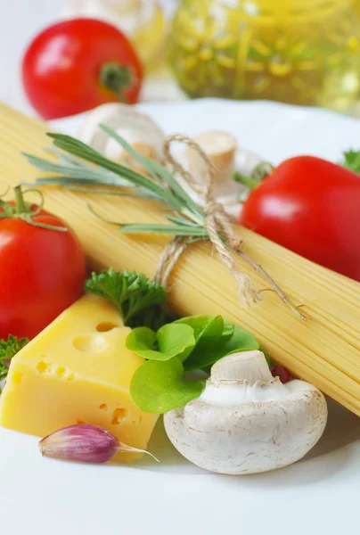 Food and ingredients of Italian cuisine. Royalty Free Stock Images