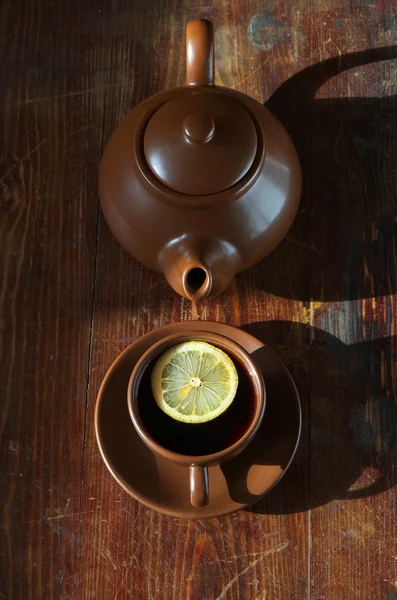 Tea with lemon — Stock Photo, Image