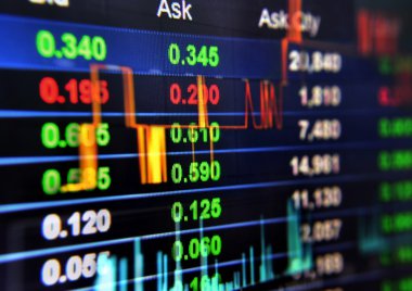 hisse senedi fiyatı ve grafik ekran üzerinde