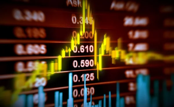 Preço das ações e movimento gráfico — Fotografia de Stock