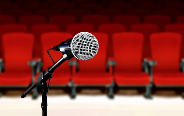 Microphone during seminar presentation — Stock Photo, Image