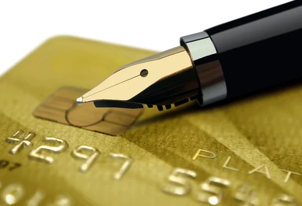 Credit card and ink pen — Stock Photo, Image