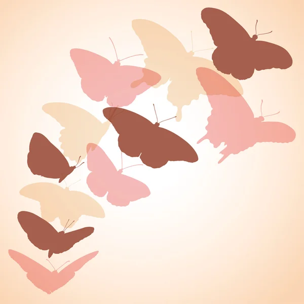 Flock of soaring butterflies — Stock Vector