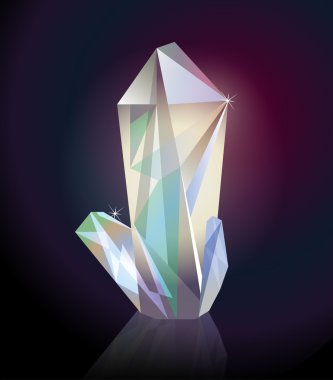 siyah arka plandan farklı kristalleri