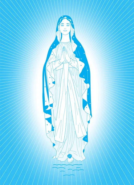 La Vierge Marie en bleu — Image vectorielle