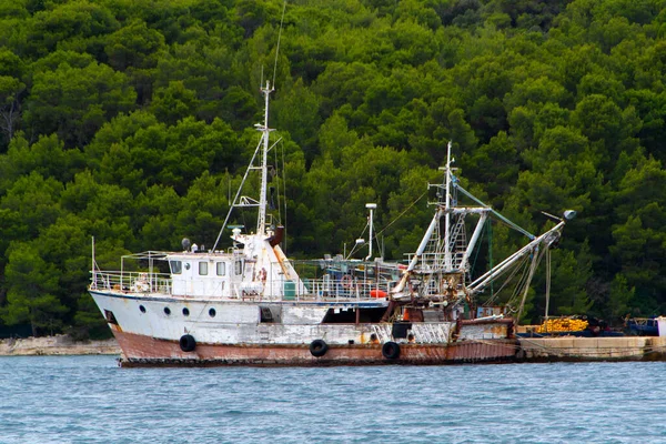 Старый Морской Корабль Гавани Лодка Рыбаков — стоковое фото