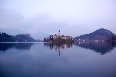 Varsayım kiliseyle lake Bled, Slovenya
