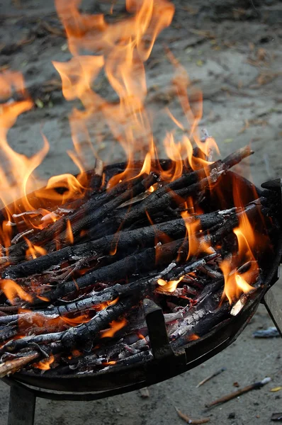 Fire for barbecue — Stock Photo, Image