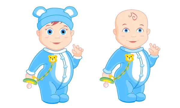 Niño pequeño en pijama azul — Archivo Imágenes Vectoriales